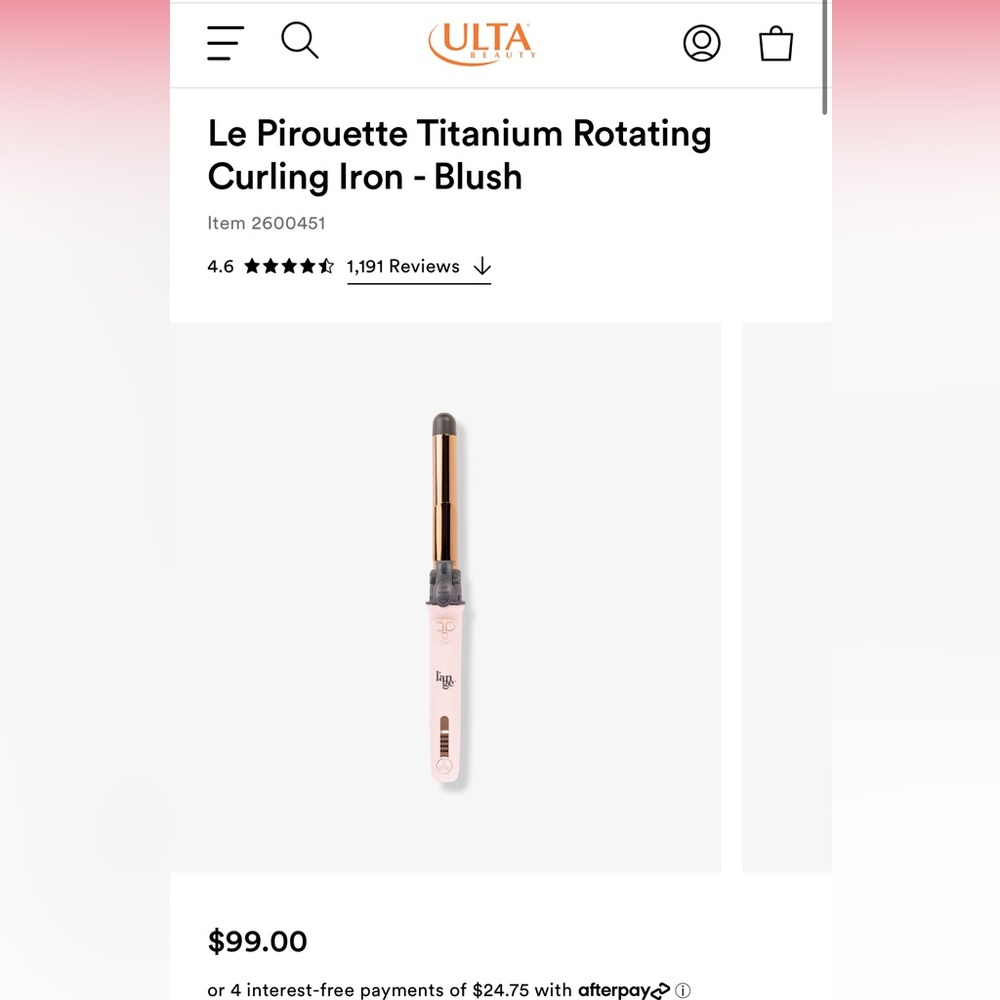 Le Pirouette Titanium Rotating Curling Iron - Blush
